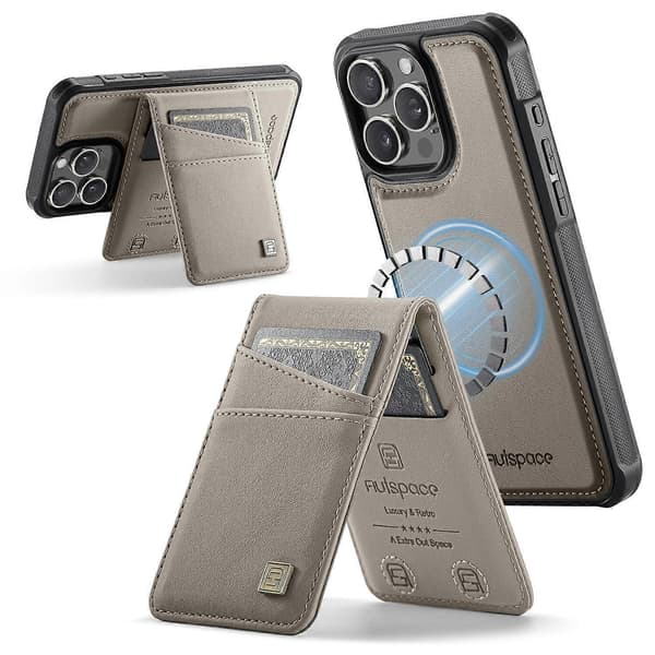 Til iPhone 12 Pro 6,1 tommer iPhone 12 6,1 tommer Deksel AUTSPACE A12 Skinntelefondeksel med avtakbar C Grey