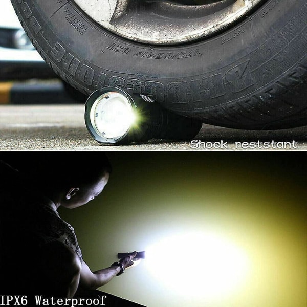 Fackla, 30000-100000 lumen hög effekt LED ultra ljusstark vattentät, mest kraftfulla Xlm-p70 50w 3-läge (enkel batteri, 25w-l2) [energiklass A+++]