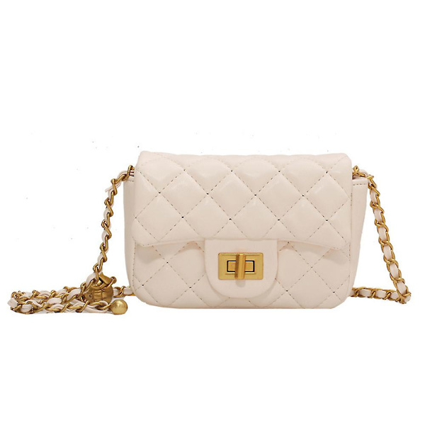 Pieni naisten käsilaukku, retro klassinen olkalaukku clutch-laukku white