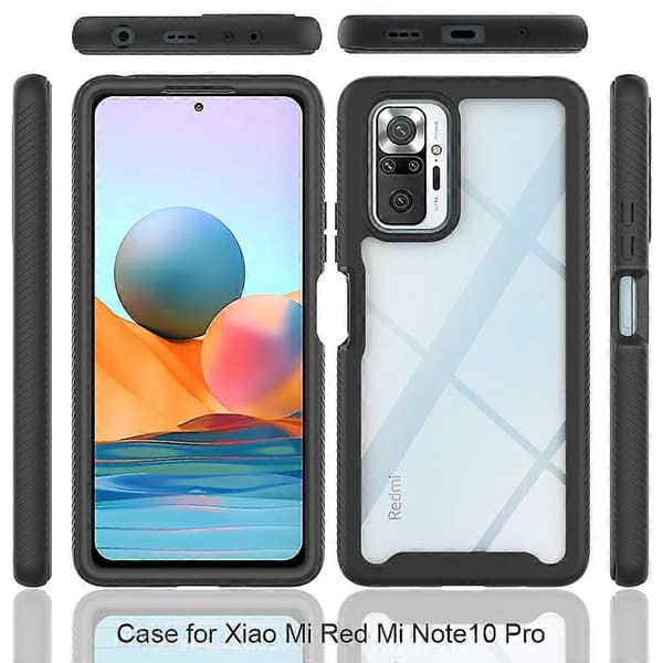 Til Xiaomi Redmi Note 10 Pro Stjerneskimmel Solid Farve Serie Stødsikkert PC + TPU Beskyttelsesetui (Sort) Black