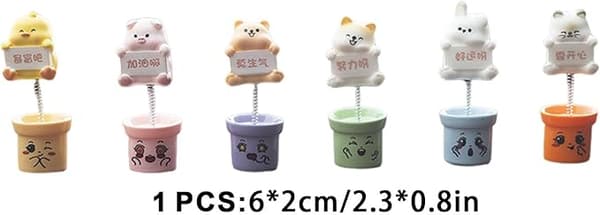 Dashboard Dyr, Søde Bil Dashboard Dyr, 6ST Shaking Animal Car Dash Decor - Livlige bilpynt