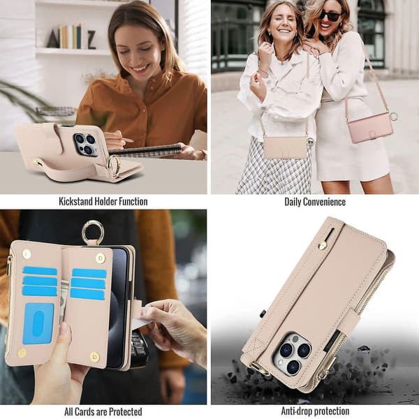 Crossbody pung læderetui til iPhone 11 Pro Max / 11 Pro / iPhone 11 White For iPhone 11