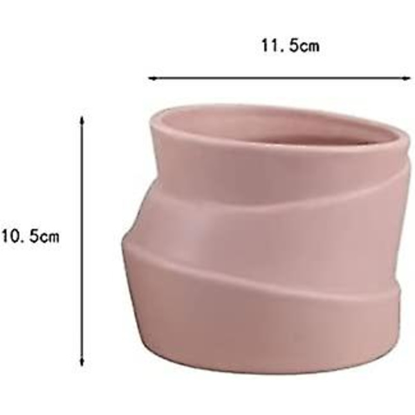 Sæt med 2 keramiske urtepotter - Irregulær form - Kreativ - Til små planter, kaktusser (a + B) style 1