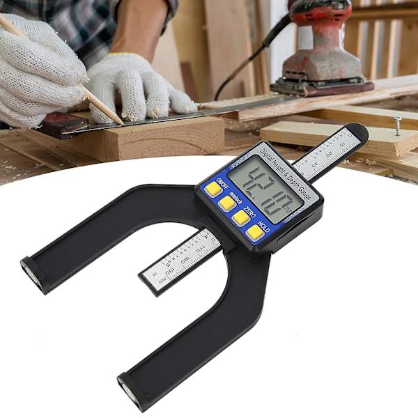 Elektroninen korkeus- ja syvyysmittari digitaalinäytöllä, puutyöviivain, mittaustyökalu 080mm, digitaalinen korkeusmittari, syvyysmitta