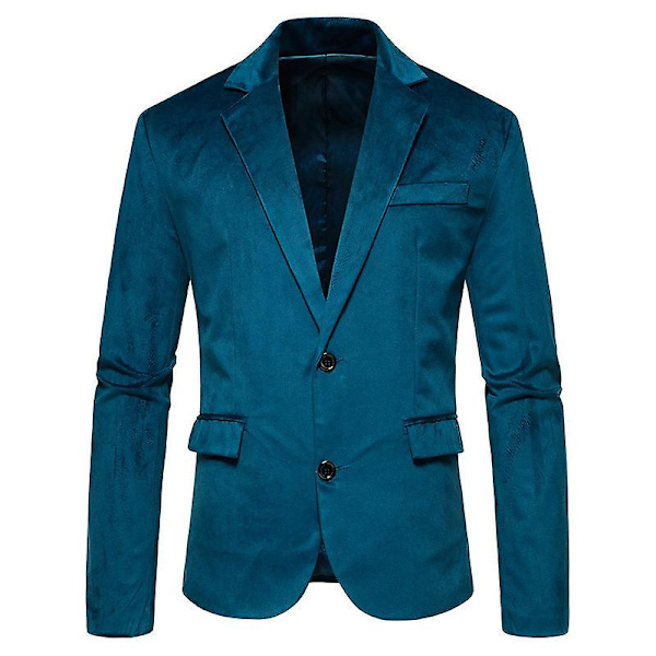 Herr Casual Blazer Jackor, Två Knappar Slim Fit Sportrock Blue XXL