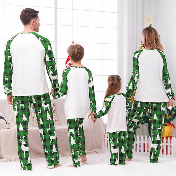 Familie Matchende Pyjamas Jul Ferie Nattøy Soveklær Sett Mom XL