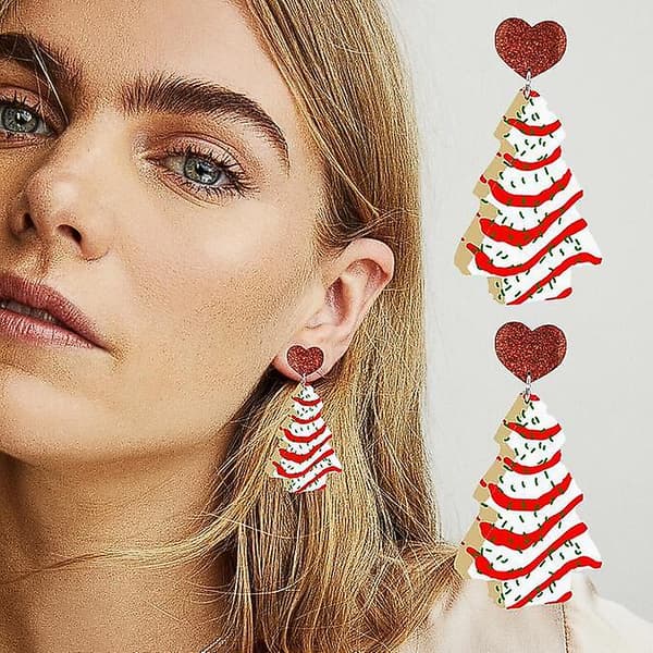 Julemand Dangle Øreringe, Sjove Gingerbread Man Elf Pendan Øreringe style 3