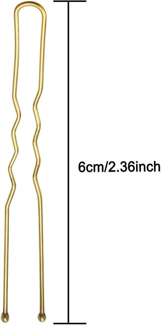U-formade hårnålar, hårnålar med bulle med låda, 100-pack Acsergery-present (6 cm/2,36