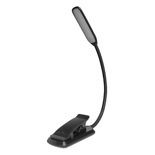 9 LED Leselys, Oppladbart Leselys i 3 Lysstyrkemoduser (kjølig Hvit/varm Gul), svart