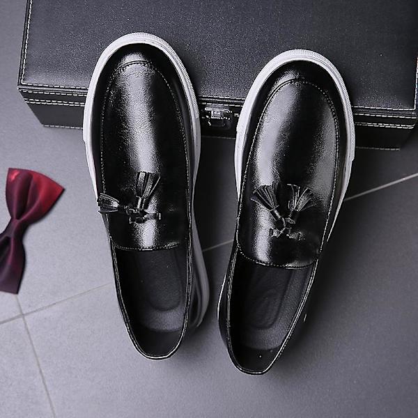 Herr Casual Skor Läder Skor Platta Skor Fr1800-1 Black EU 45