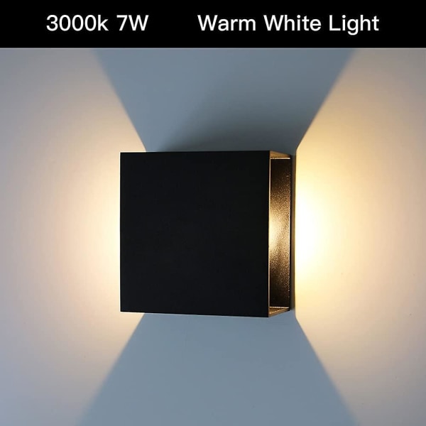1 Styk Moderne Led Aluminium Væglampe Sort Firkantet Væglampe 10 X 10 X 5 Cm Vandtæt Egnet Indendørs Eller Udendørs Til Stue Væg Soveværelse Gang