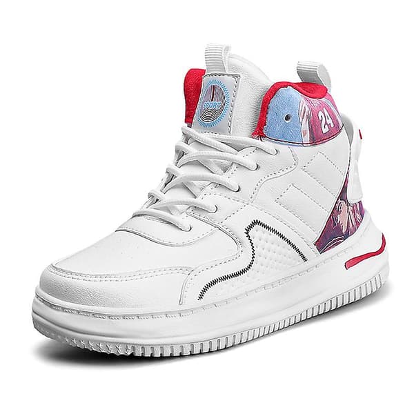 Barnesko Høyhælte Sneakers Løpesko Flate Sko For Gutter Fr887 White EU 37