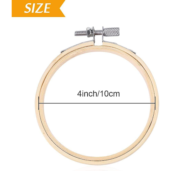 12 stycken 4 tum broderiram, bambu cirkel korsstygnsram ring för broderi, konst hantverk praktisk sömnad och heminredning