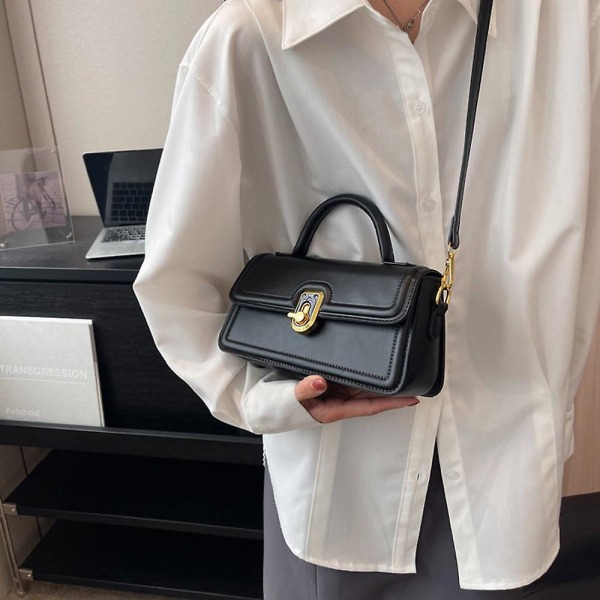 Handväska Dam PU Handväska Plånbok Axelväska Modeväska Retro Plånbok black