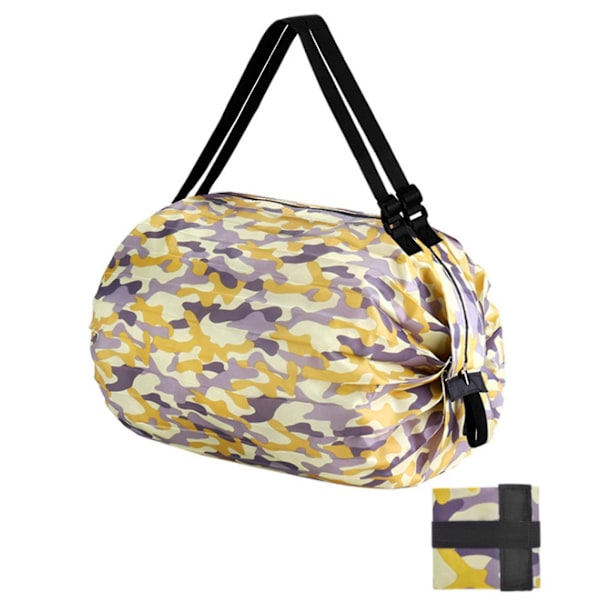 Gjenbrukbare Handleposer Vanntett Oxford Stoff Duffel Tote Bag For Piknik Reise Camping Yellow Camouflage