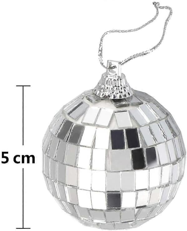 12 stk 5 cm speil diskokule speil fest juledekor med stropper 5CM