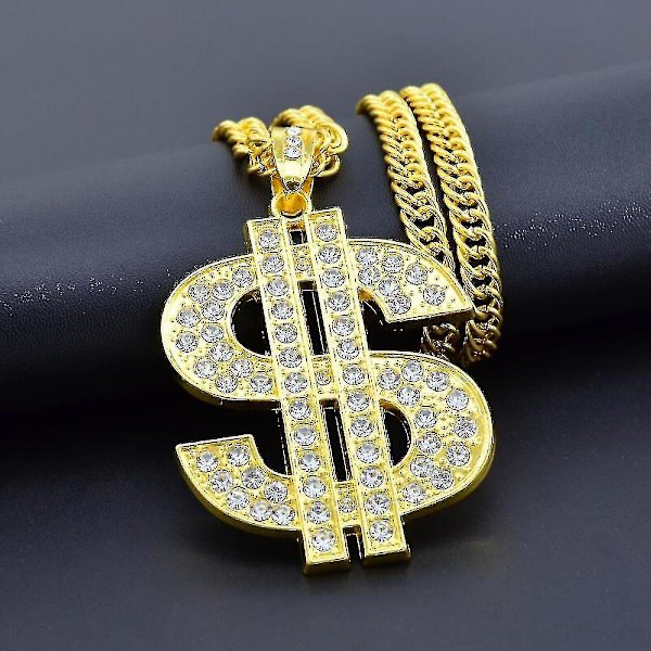 Hurtig Forsendelse Kæde Til Mænd Med Dollar Tegn Vedhæng Halskæde, Hip Hop Dollar Halskæde