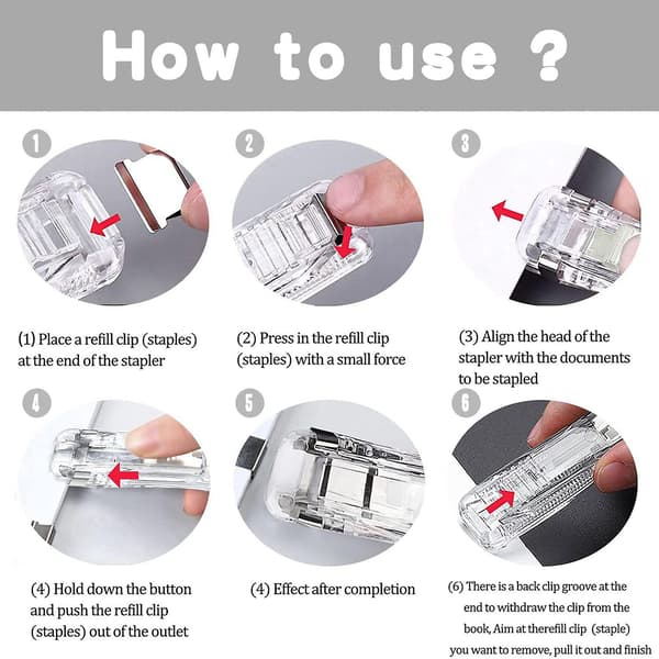 2x Kontorrekvisita Push Stiftemaskin Skoleutstyr For Studenter Transparent