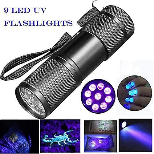 Blacklight Deteksjon 9 Led Uv Ultra Violett Lommelykt