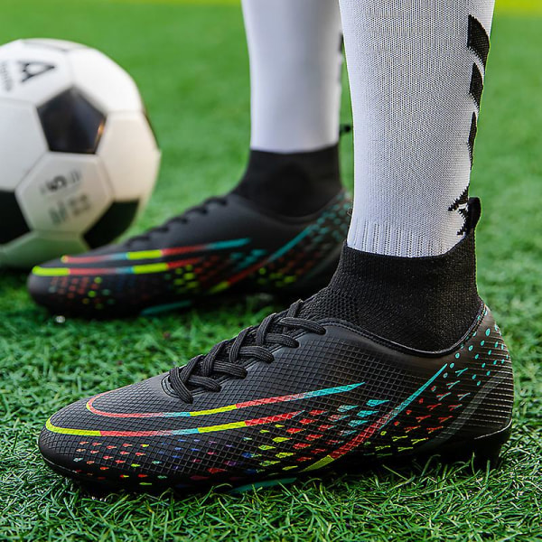 Herre Fodboldsko Pigge Fodboldsko Til Unge Ankelstøvler Atletisk Sneaker 601 Black EU 41