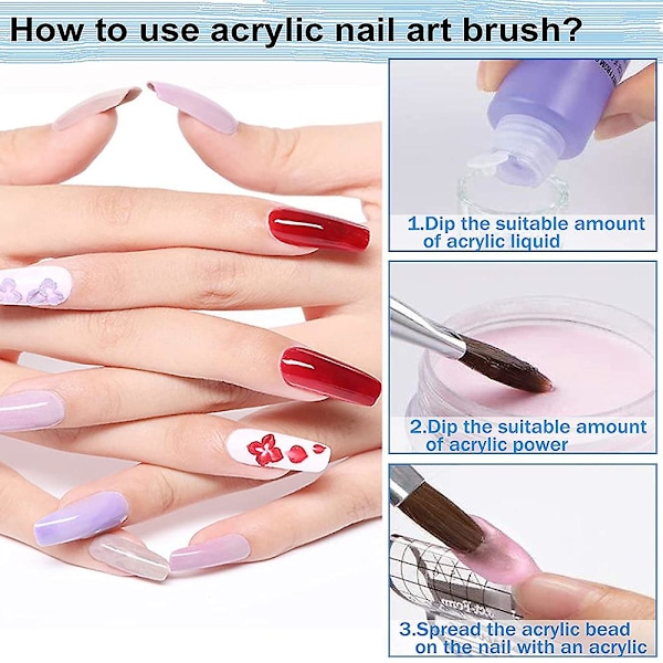 Musta metallinen Kolinsky Sable akryylisivellin kynsitaiteeseen, manikyyriin, tee-se-itse-salongiin ja kotikäyttöön 10