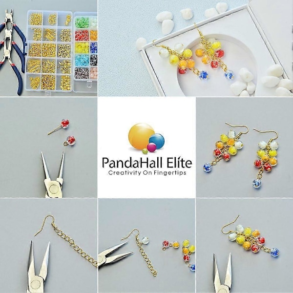 1 Eske 10 Farger 8mm Runde Håndlagde Lysende Lampwork Perler Assortert Parti for Smykkelaging