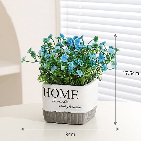 Konstgjord lavendel, stjärnformade falska gröna växter, krukväxter, små dekorationer, hem vardagsrum, matsal dekoration, bonsai blue