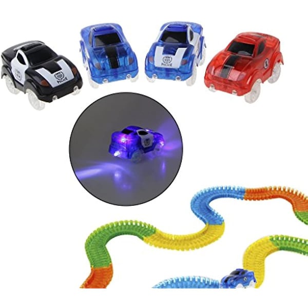 Elektronisk bil för magic spår leksaker 5 led blinkande lampor Pojkar utbildningspresent