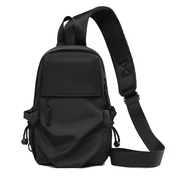 Sling Crossbody -reppu miehille ja naisille, kevyt yhden olkaimen reppu black