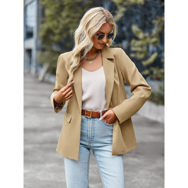 Uformell liten dress 2023 Vinter Allsidig jakke Profesjonell formell damekontorjakke Blazer khaki S