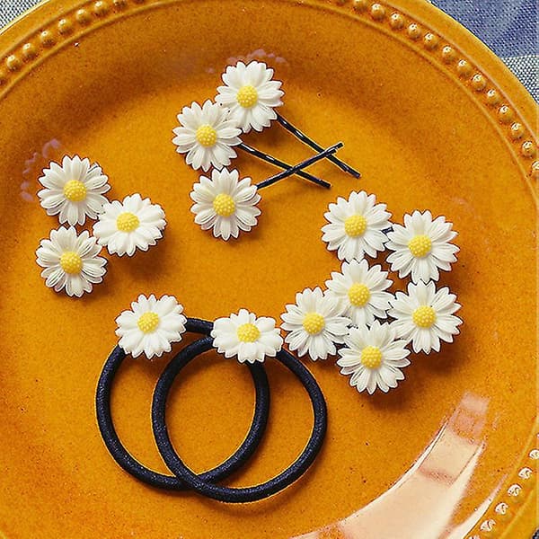 Kvinder Piger Blomsterserie Hårbånd Broche Hårklemmer Elastik Hestehaleholder Drawstring