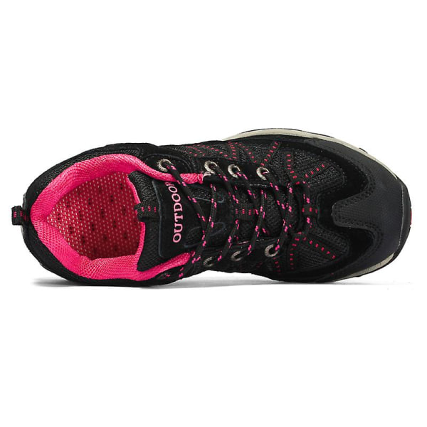 Dame Vandresko Lav Top Sneakers Til Udendørs Trailing Trekking Vandring 3D6136 BlackRed EU 36