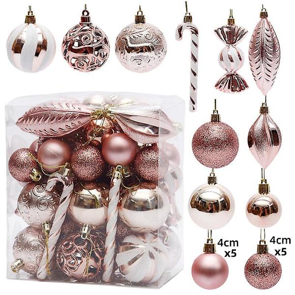 Julgranskulor för juldekorationer, 40 st julgranskulor Pink