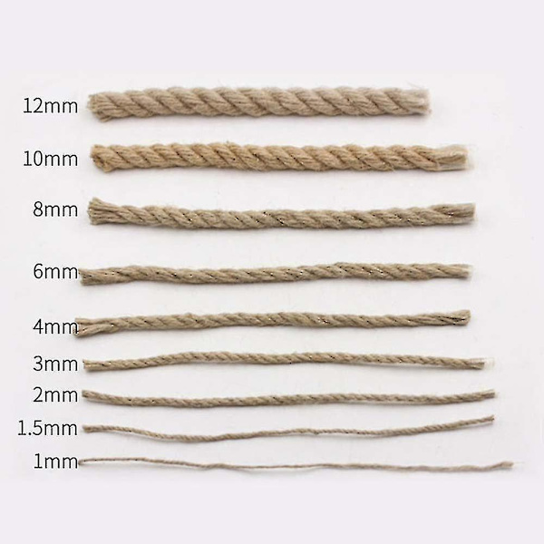 1-14mm Luonnonmukainen Juuttinaru Vintage Juuttiköysi Naru Juuttikangas DIY Askarteluun Lahjojen Paketointiin Puutarhanhoitoon Häiden Koristeluun 1-120m 10mm 2meter