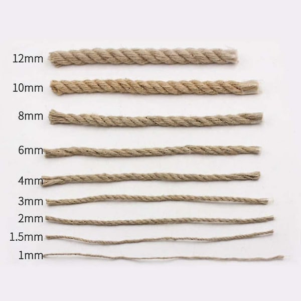 1-14mm Luonnonmukainen Juuttinaru Vintage Juuttiköysi Naru Juuttikangas DIY Askarteluun Lahjojen Paketointiin Puutarhanhoitoon Häiden Koristeluun 1-120m 8mm 5meter