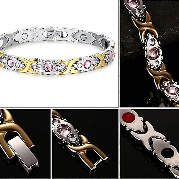 Elegant magnetisk armbånd i legering til mænd mod gigt, smerter og karpaltunnelsyndrom Two color