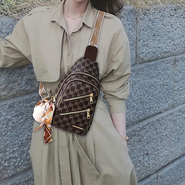 Slynge Rygsæk Slyngetaske til Kvinder, Brysttaske Dagstursrygsæk Crossbody Slynge Rygsæk (a-sort)