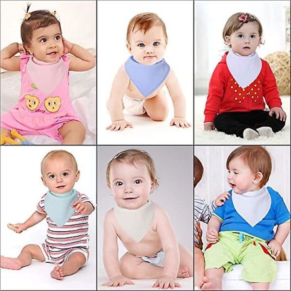 4 stk. Baby Savlesmækker Bandana Bidering, Bomuldsbandana til Baby set 4