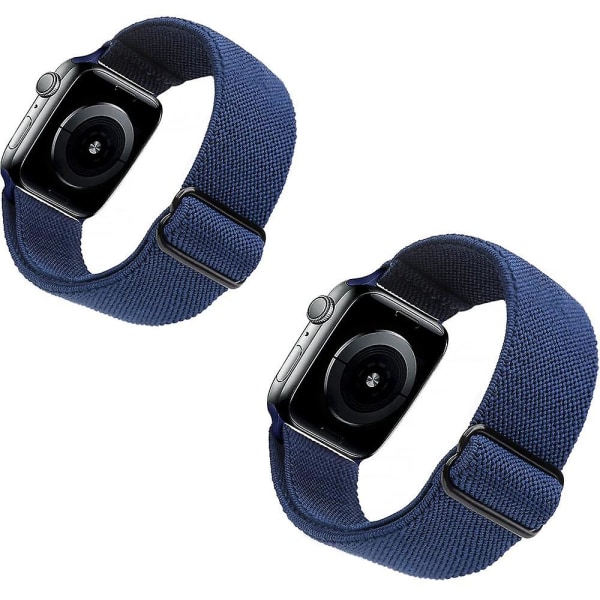 2 st Stretch watch kompatibelt för Apple Watch Band 41mm 40mm 38mm, 45mm 44mm 42mm Bekvämt justerbart sportband för Iwatch Series Se 7 6 5