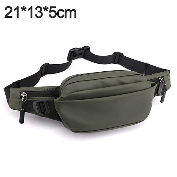 Crossbody Fanny Pack för män, stor vattentät midjeväska, trendig bröstbälte väska ArmyGreen