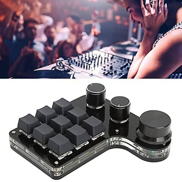 Mini Gaming Tastatur 9 Taster 3 Knapper Med RGB Baggrundsbelyst Programmerbar Genvejstast Tastatur Til Musik Kontor Medier