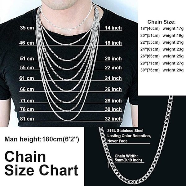 Halsband i äkta guldpläterad Miami Cuban Chain för män och kvinnor, acsergery
