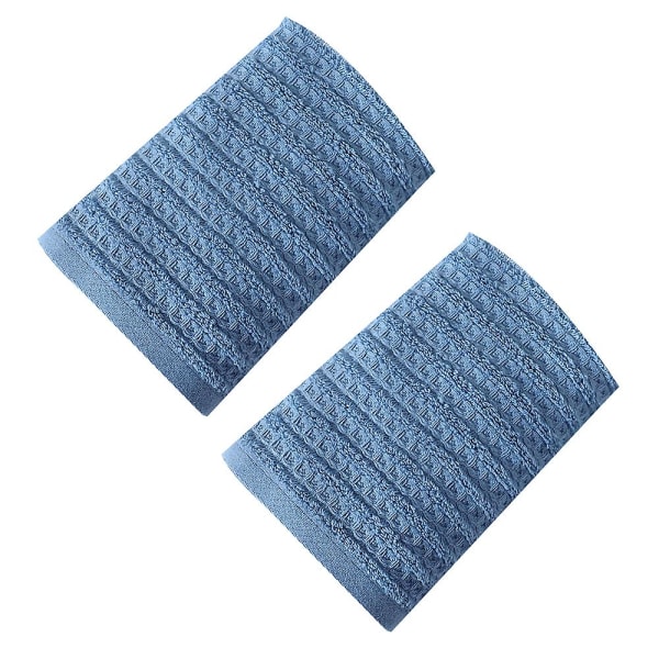 100% bomullsmjuk och absorberande handduk - våffelhanddukar för badrum - set med 2 snabbtorkande handdukar Sky blue