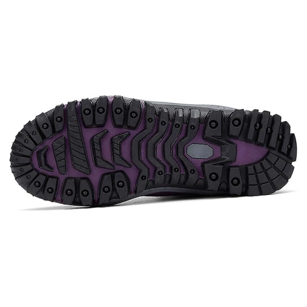 Snørestøvler for kvinner, vanntette, slip-on, pelsforede sneakers, varme vintersko 2K6137 Purple 39