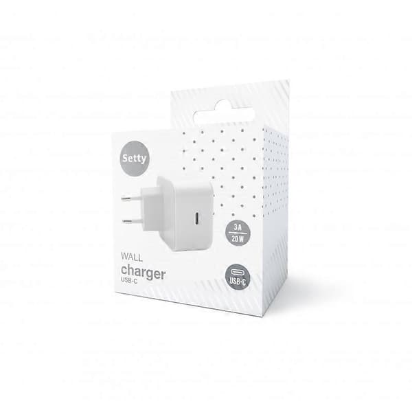 Rapid USB-C Power Delivery 20W Kompakt Nedoverlader, Hvit
