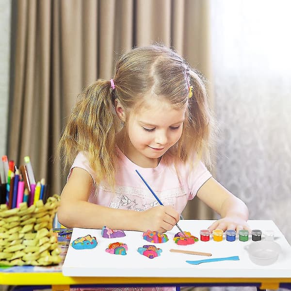 Barnens pedagogiska leksaker Diy Graffiti leksaker Gipsdockor målade Space