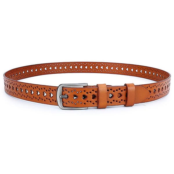 (camel 100cm) Damebelte i skinn, tynt kjolebelte, solid spenne