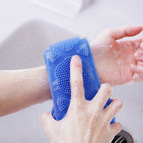 2 st silikonbadborste för ryggrengöring, lång remsa kroppsborste för exfoliering av män och kvinnor style1