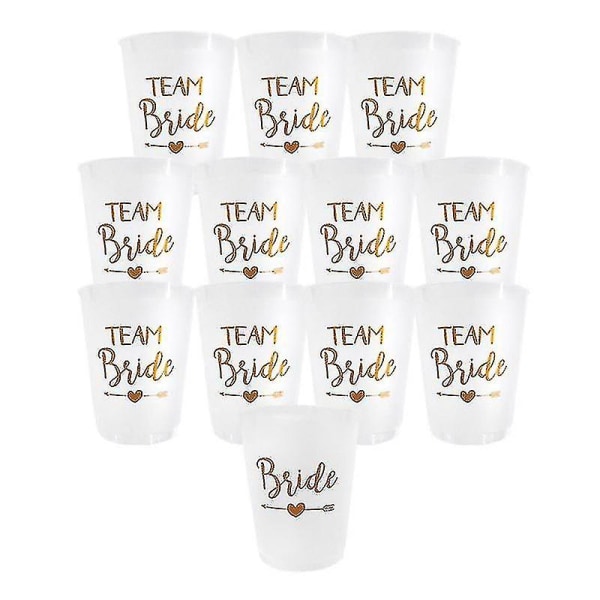 12st Team Bride Plast Cup Möhippor genomskinliga koppar Set