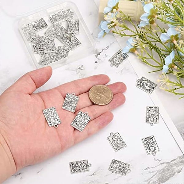 24 kpl 6 tyylin tarot-kortti koristeita painetut akryyliriipukset suorakulmio tarot-kuvio riipuksilla tarot-kortti kaulakoru